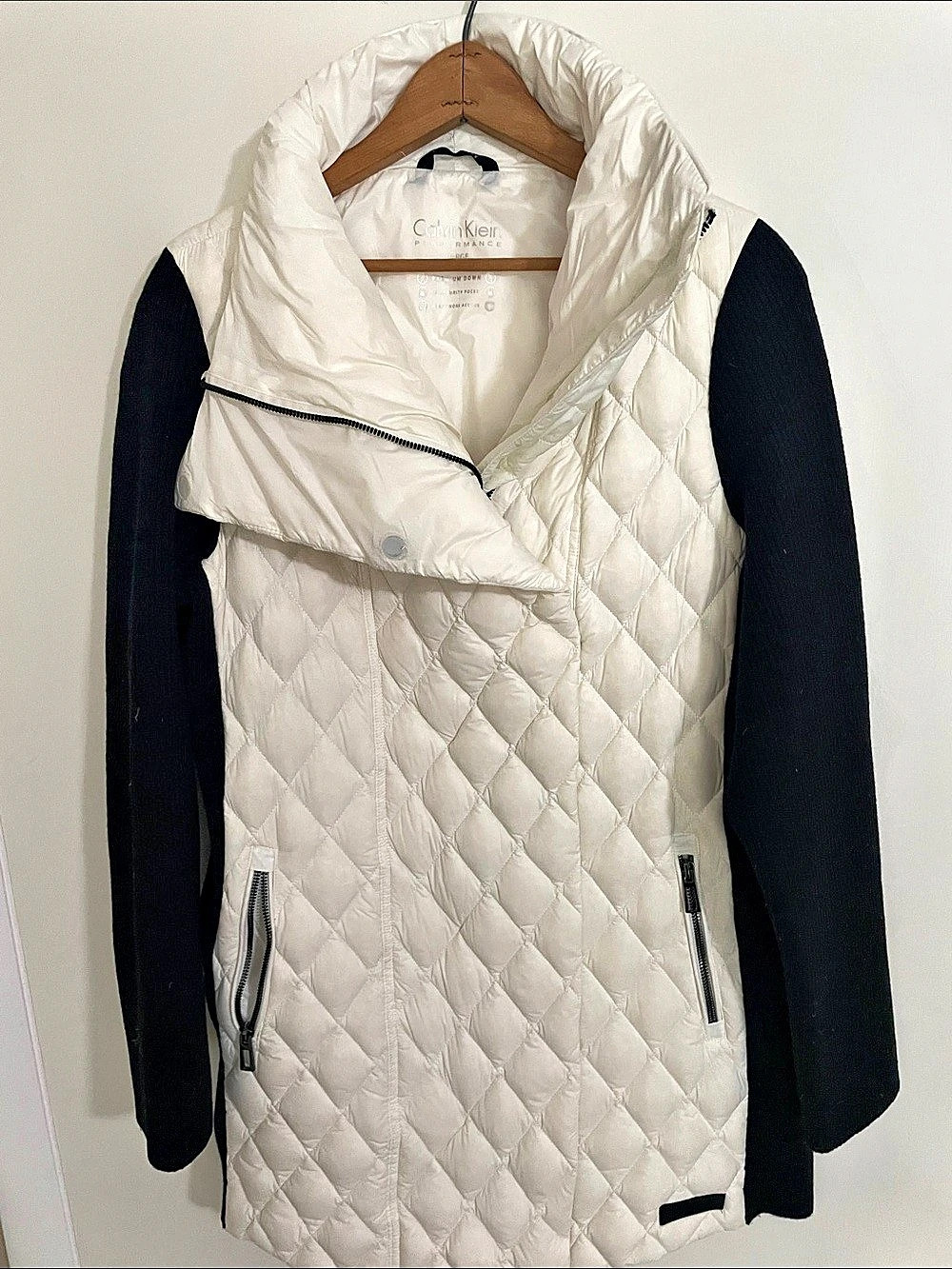 Calvin Klein Asymmetrical Premium Down Filled Puffer Knit Jacket Asymmetrical